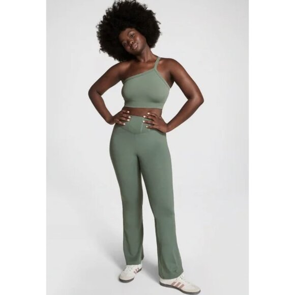 VICTORIA'S SECRET PINK Ultimate Flare Leggings Fresh Forest Green Y2K Lounge - Picture 1 of 14